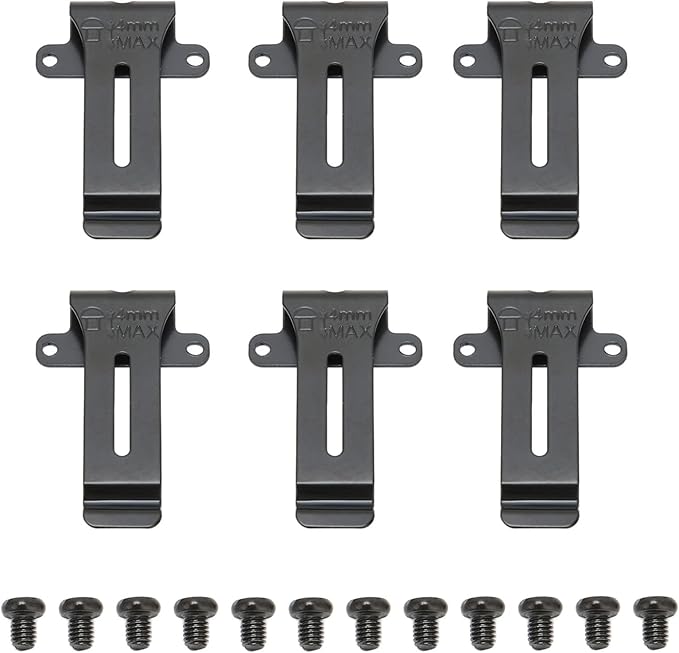 Radio Belt Clip, for Kenwood TK 208 TK 308 22AT, for Baofeng BF 888S BF 666s Replacement, Portable Walkie Talkies Belt Clamp Holder, Metal Material, 6Pcs
