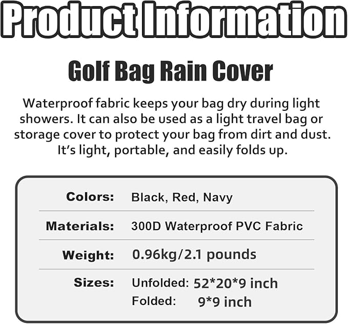 Our Trusted Rain Cover - Dustproof & Waterproof, Foldable for Golf Clubs