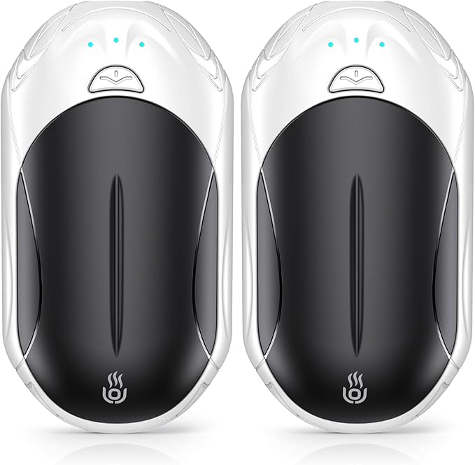 Rechargeable 6000mAh Pocket Hand Warmers - 20Hr Heating, Portable for Outdoor Sports, Camping, Hunting - Warm Gifts for Men, Women