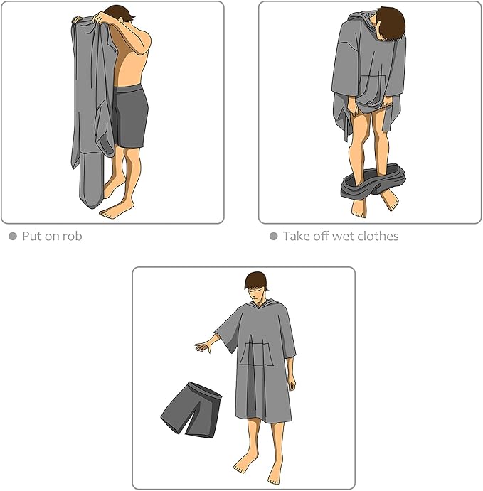 Catalonia Surf Poncho Changing Towel Robe for Adults Men Women, Water Absorbent Wetsuit Change Poncho for Surfing Swimming