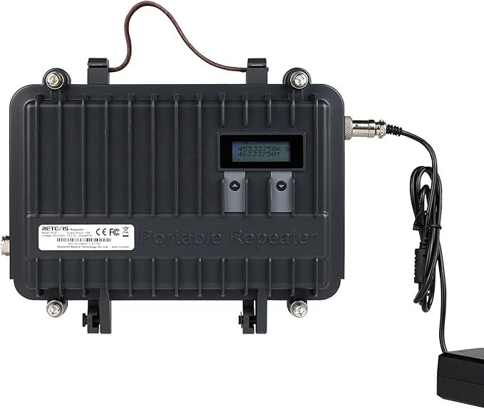 Retevis RT97 GMRS Repeater, Full Duplex Portable Radio Repeater with LCD Screen, High Power Mini Compact Repeater for Camping(1 Pack)