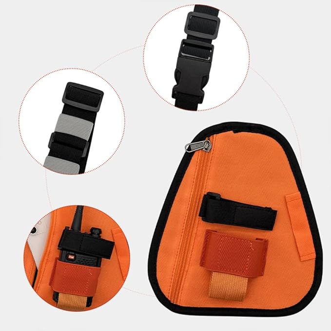 Radio Chest Harness Shoulder Radio Holster Chest Pack Adjustable Single Radio Pouch Two-Way Radio Holster for Motorola Radios and BAOFENG Walkie Talkies etc.