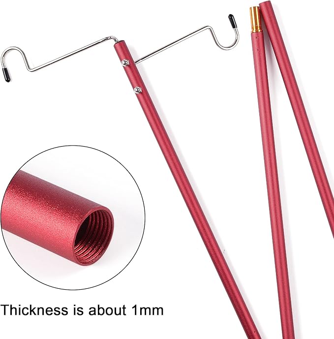 Collapsible Camping Lantern Stand Folding Lamp Pole Lightweight Portable Outdoor Lamp Post Aluminum Alloy Hanging Light Holder for Camping,Fishing
