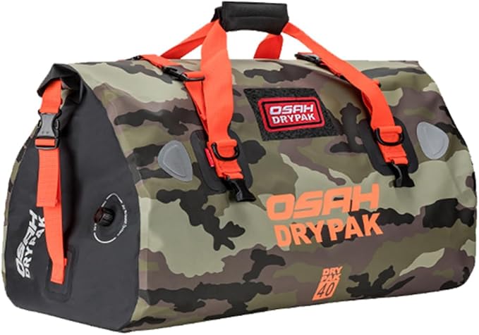 Motorcycle Dry Bag - Waterproof Motorcycle Duffle & Luggage Tail Bag Saddle Bags with Roll Top Closure, Large Storage Space,for Motorcycle Back Seat(Jungle, 40L)