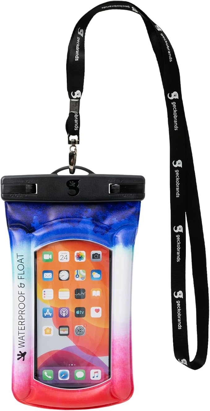 geckobrands Float Phone Dry Bag - Waterproof & Floating Phone Pouch – Fits Most iPhone and Samsung Galaxy Models