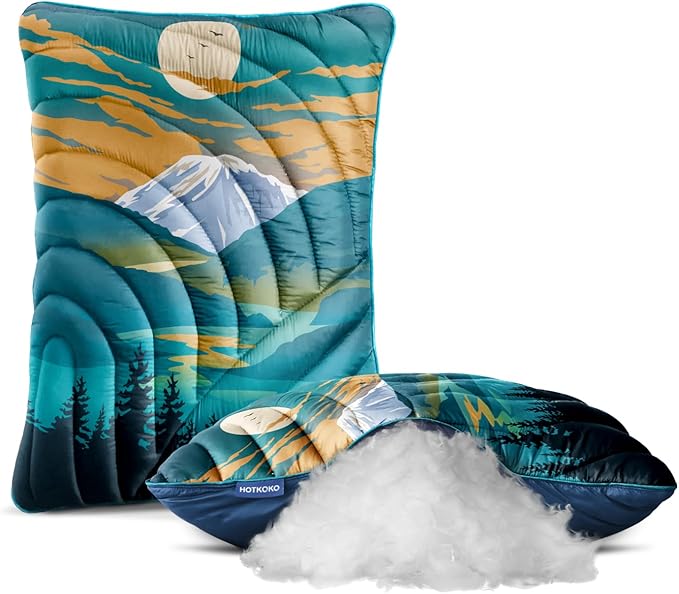 Camping Pillow,Supportive Compressible Travel Pillow Large Size Lightweight Camp Pillow with Storage Bag for Camping,Hiking,Backpacking,Airplane