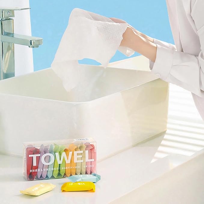 WUWEOT 140 Pack Compressed Towels Tablets, Disposable Face Compressed Towels, 11x9.5 Inches Soft Wipe Face Washcloths, Portable Coin Tissue for Outdoor Travel Camping Hiking Sport Hotel Beauty Salon