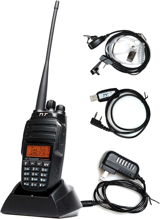 TYT UV8000D Dual Band Ham Radio Handheld 10W Long Range Radio Cross-Band Repeater Radio, 3600mAh Battery Rechargeable Two Way Radio with Charging Cradle, VOX for Camping Hiking Outdoor Support Chirp