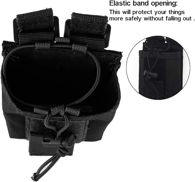 Radio Pouch - 1000D Tactical Molle Adjustable Two Way Radios Holder Bag Case for Walkie Talkies