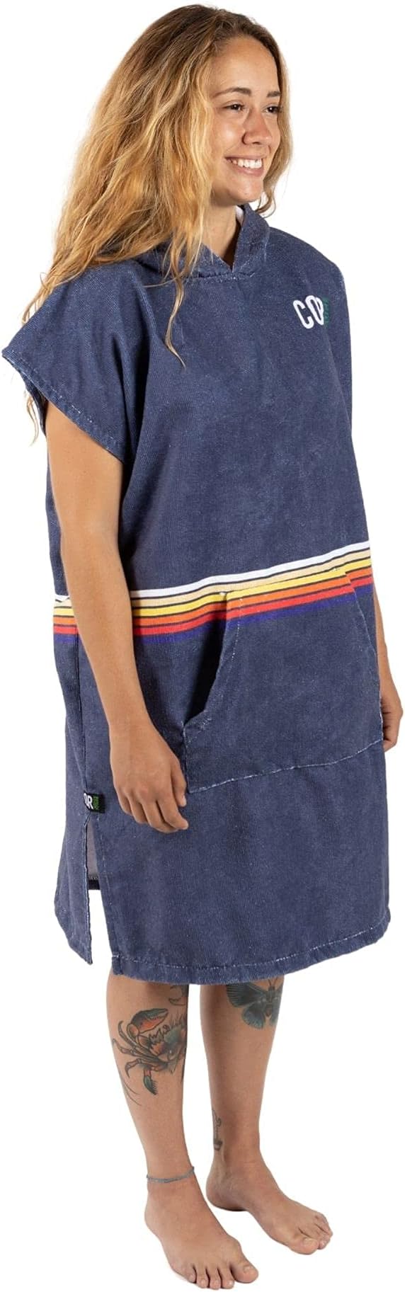 COR Surf Poncho Changing Towel Robe with Hood and Front Pocket | Thick Quick Dry Microfiber Wetsuit Poncho Towel for Surfing Beach Pool Swim (Medium - Knightrider)