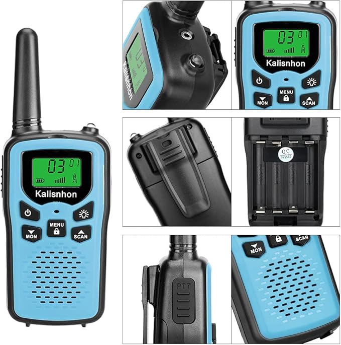 Walkie Talkies for Adults,Kalisnhon walkie talkies with 22 FRS Channels,walkie Talkie Long Range with Flashlight VOX LCD Display Two Way radios for Cycling Camping Hiking(2 Pack)