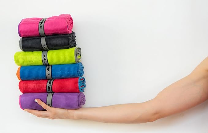 Kangoo Ribbed Microfiber Towel – Super Absorbent and Quick Dry, Suitable for Travel, Beach, Camping, Gym, Pool, Yoga (Purple)