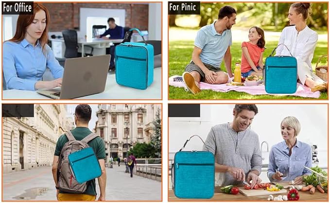 Lunch Box for Men - Reusable Lunch Bag Men Adult Women- Insulated Small LunchBox (Azure)