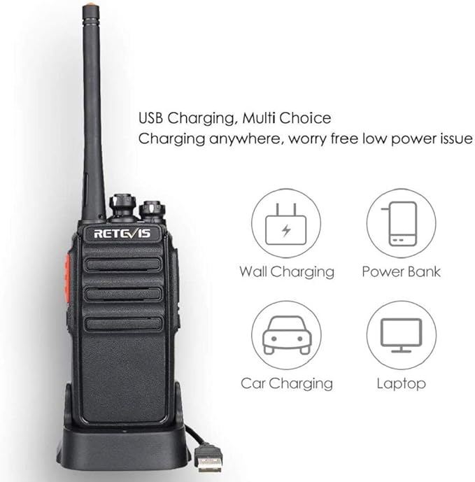 Retevis H-777S Walkie-Talkies Long Range,Rechargeable Two Way Radios,2 Way Radio with Earpiece,VOX Handsfree,Hiking Camping Road Trip Biking(2 Pack)