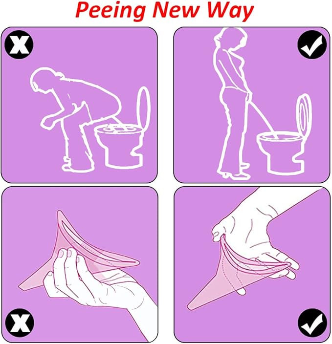 Standing Urinals for Women Female Urination Device, Women Standing Pee Portable Urinal Funnel Lets Pee Standing Up, Reusable Urinal Funnel For Ladies Pee Funnel for Camping, Outdoor, Pregnancy, 2 Pack