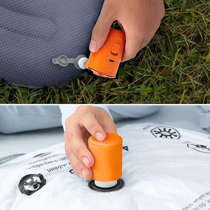 Portable Air Pump for Inflatables, VOLLYC Electric Mini Air Mattress Pump with USB Rechargeable to Inflate/Deflate - Perfect for Camping, Pool Floats, Air Mattress, Vacuum Storage Bags