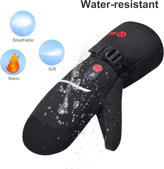 SNOW DEER Heated Gloves Electric Upgraded Men Women 7.4V Rechargeable Battery Gloves,Heated Motorcycle Glove Mittens