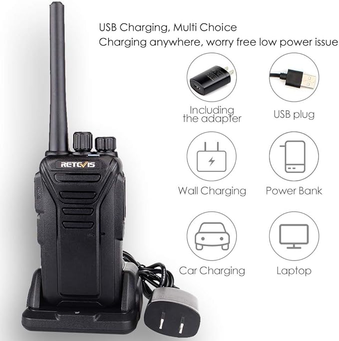 Retevis RT27 2 Way Radio with Earpieces,Walkie Talkies for Adults,1100mAh Battery,VOX Handsfree,Long Range Rechargeable Two Way Radios for Warehouse Retail Restaurant(5 Pack)