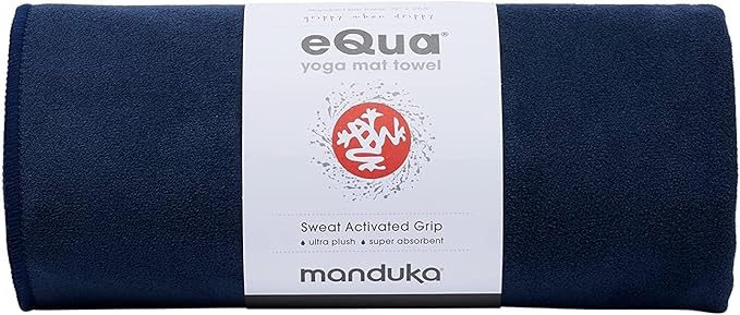 Manduka eQua Yoga Mat Towel - Quick Drying Microfiber, Lightweight, Easy for Travel, Use in Hot Yoga, Vinyasa and Power, 72 Inch (182cm)