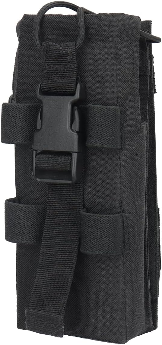 Tactical Molle Radio Holster Holder Case Military Heavy Duty Radios Holster Bag for AR-152 AN/PRC-152 148 UV-25 Two Ways Walkie Talkies Adjustable Storage(Black