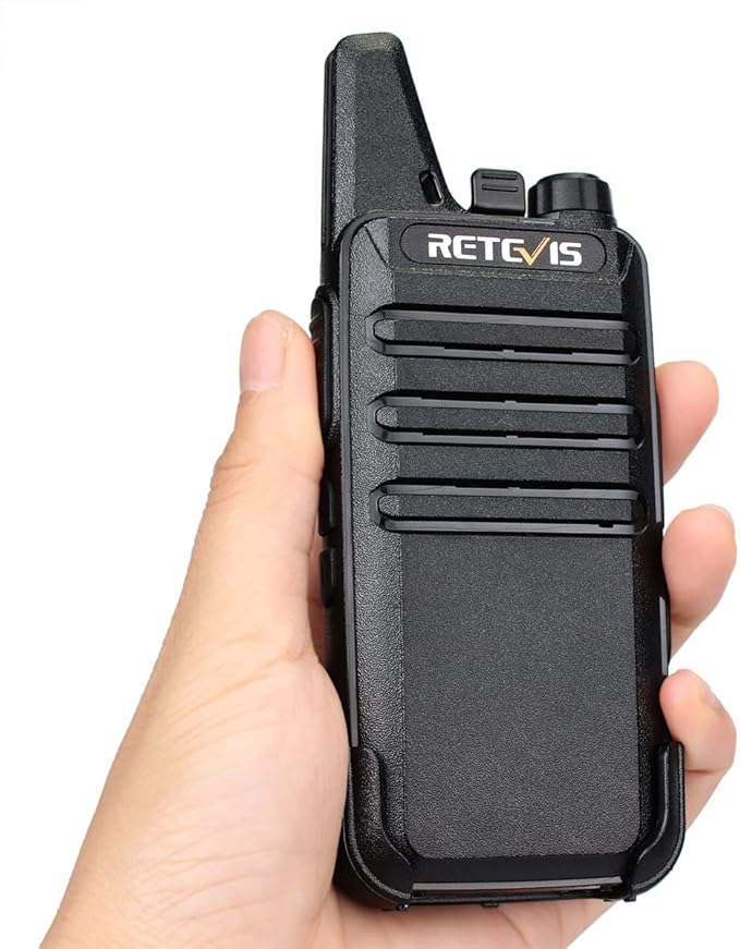 Retevis RT22 Walkie Talkies Mini, Rechargeable Two Way Radio Long Range, 2 Way Radio Small, Portable VOX, for Business Commercial Work School Church Restaurant (20 Pack,Black)