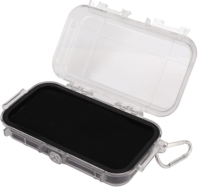 Waterproof Survival Storage Box Plastic Shockproof Box with Shock Absorption Liner Transparent Outdoor Dry Airtight Case for Camping Hiking
