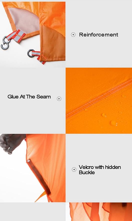 Lightweight Hiking Poncho, Waterproof Backpack Poncho Raincoat for Outdoor Trekking, Camping, Hiking