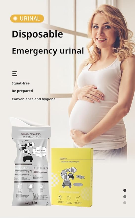 Disposable Urine Bags 700cc - Pack of 10, Portable Urinal for Cars, Travel, Camping, 13.5x31cm