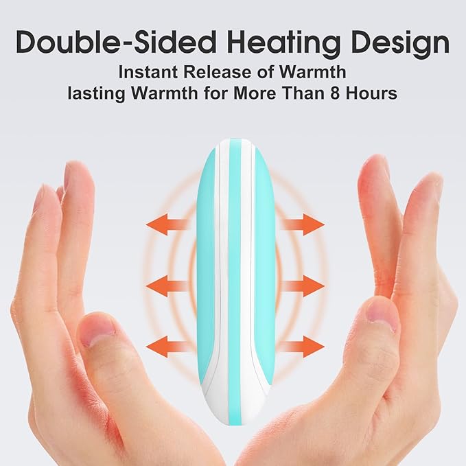 Rechargeable Hand Warmer, 1 Piece 5200mAh with Double Sided Heating, Reusable Portable Mini Heater, Temperature Adjustable Suitable for Hand and Foot Warming, Hunting Camping Hand Warmer