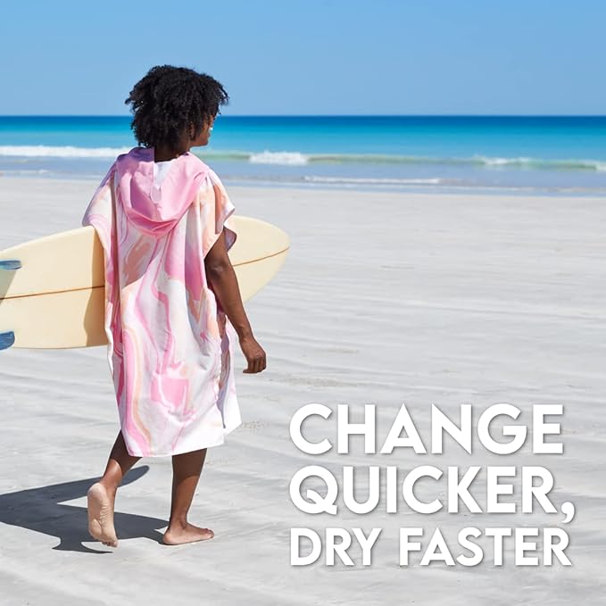 Dock & Bay Adult Poncho - Hooded Towel with Deep Pockets, Changing Robe - Quick Dry - Compact, Lightweight - Includes Bag
