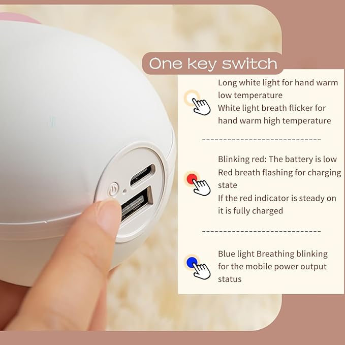 Rechargeable Hand Warmers ,Snowman Electric Hand Warmer 6000mAh Powerbank Reusable Handwarmers - Portable USB Hand Warmer for Christmas Outdoor Camping - Warm Gift for Men Women and Kids