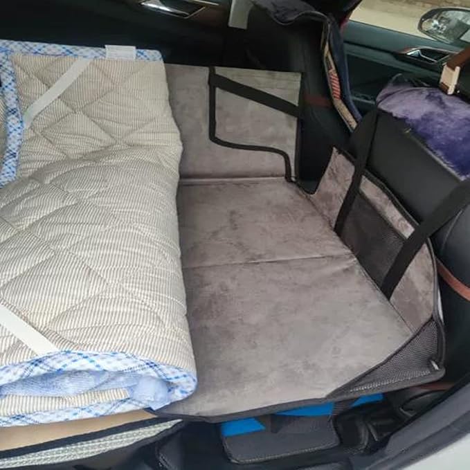 Car Rear Seat Mattress Extension Plate, Increase Trunk and Car Bed Camping Space, Sleeping Head Protection, Folding, Non-Inflatable Car Travel Mattress for SUV, Truck, Tesla and Others, 50 * 16.5 Inch
