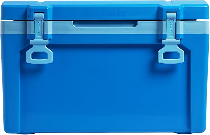 Stanley Adventure Outdoor Cooler 50 qt | Heavy Duty Outdoor Camping Cooler with Easy Carry Side Handles | 6 Days Cooling Ice Chest for 82 Cans | Flat Top Doubles as Seat | BPA-Free | Azure
