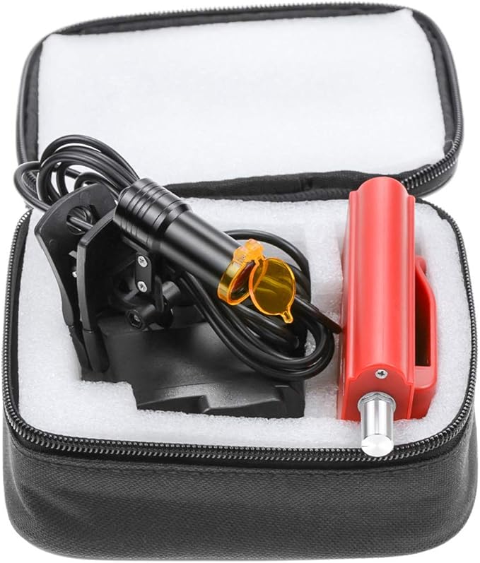 NSKI 5W LED Head Lamp Plastic Clip Type with Filter and Belt Clip Type Rechargabe Battery High Brightness Headlamp (Red)