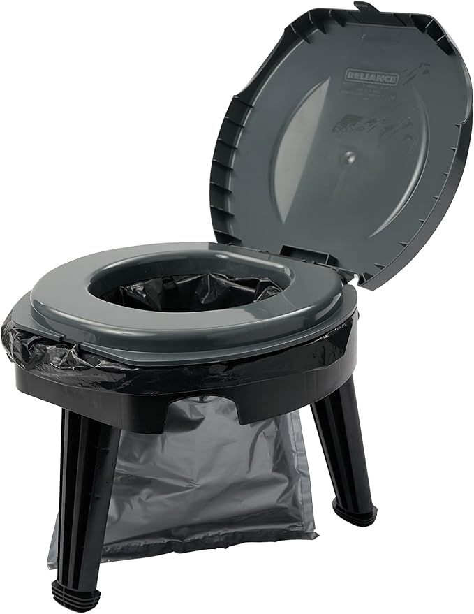 Reliance Products FOLD-to-GO Folding Portable Camping Toilet | 300 Pound Capacity | Compact & Lightweight