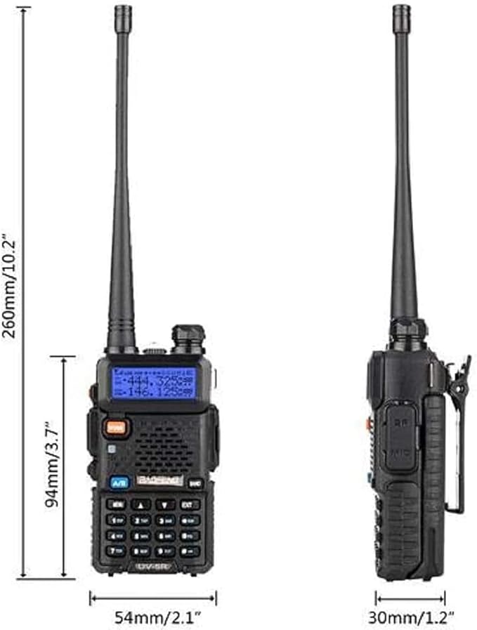 Baofeng UV-5R Dual Band Two Way Radio Handheld Ham Radio Long Range Walkie Talkies Pack of 4 for Hiking Camping Skiing Trip (Black)