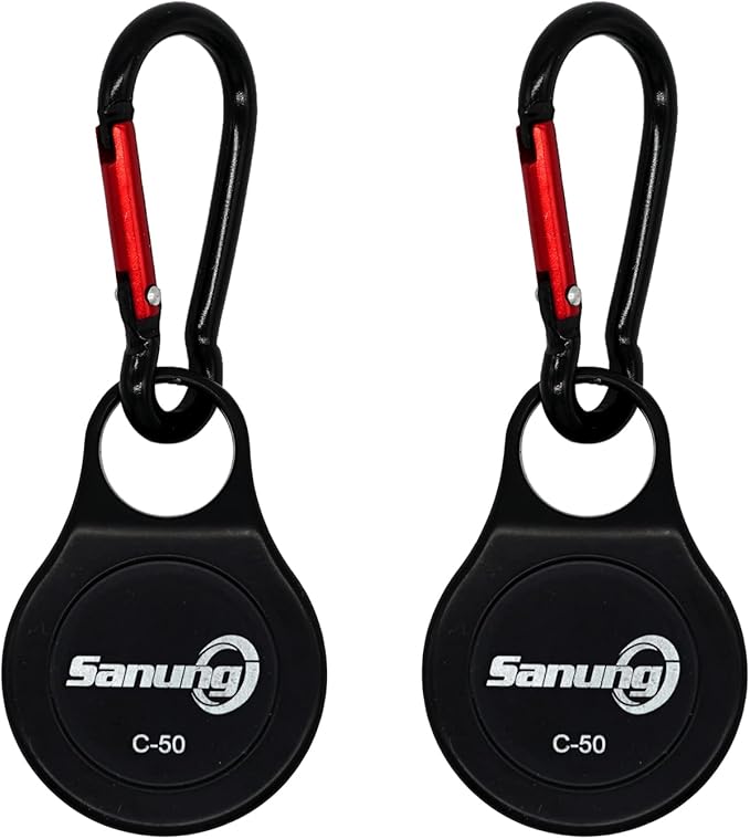 Sanung C-50 Mini Survival Compass with Carabiner, 2 Pieces 2 in 1 Zinc Alloy Clip-on Direction Guide Keychain Holder Hook Emergency Kit Tools for Outdoor Camping Hiking Hunting Mountaineering