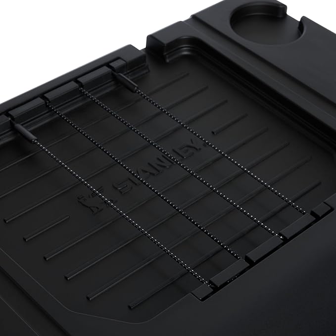 Stanley Adventure Outdoor Cooler 50 qt | Heavy Duty Outdoor Camping Cooler with Easy Carry Side Handles | 6 Days Cooling Ice Chest for 82 Cans | Flat Top Doubles as Seat | BPA-Free | Black 2.0