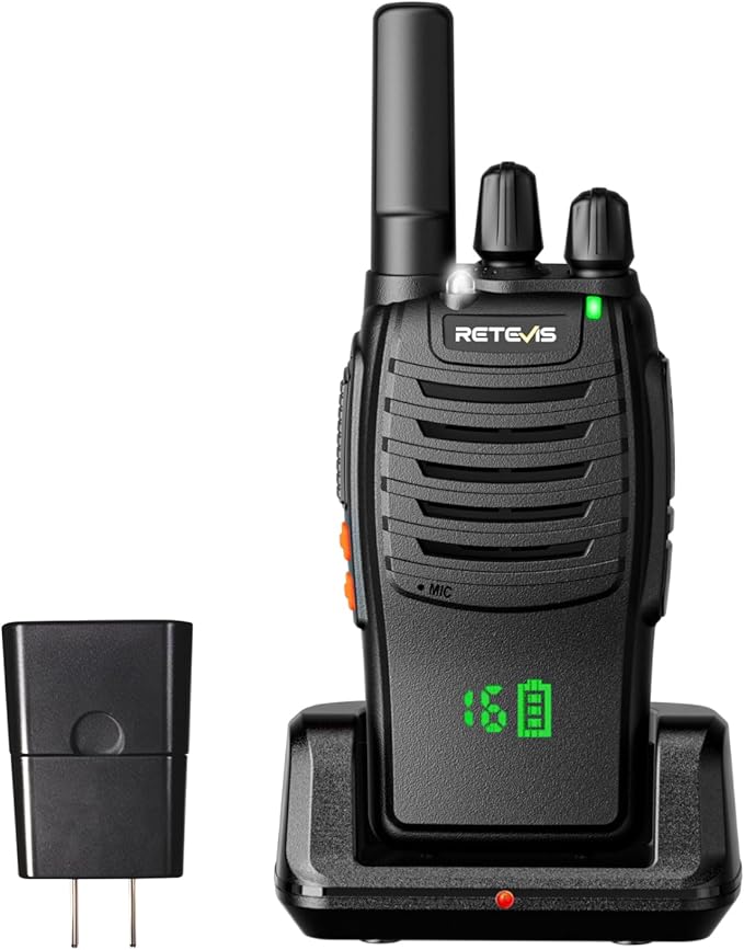 Retevis H-777H Walkie Talkies Long Range,2 Way Radios,Shatterproof Hidden Display,Type-C Charging,VOX,SOS Alarm,Flashlight,License-Free, Handheld Two Way Radio (1 Pack)