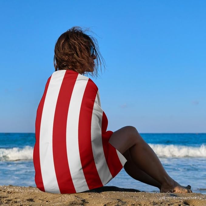 Beach Towel Beach Blanket - 31 x 51 inch Stripe Quick Dry Absorbent Towel, Beach Essentials for Swimmers Best Beach Gifts for Travel, Swim, Camping