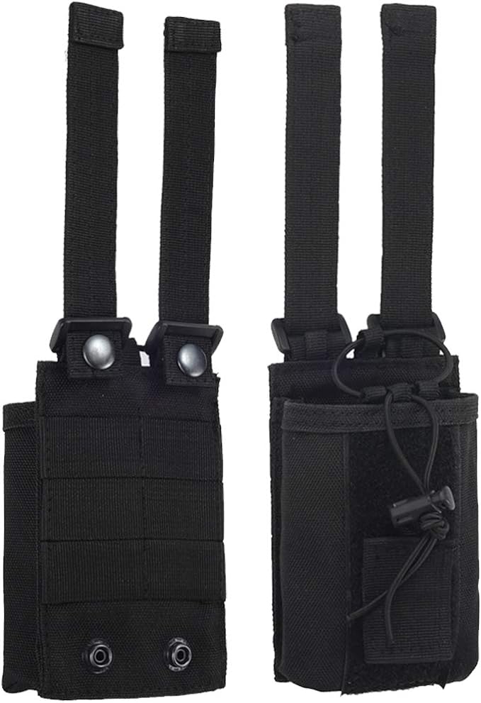 Radio Pouch - 1000D Tactical Molle Adjustable Two Way Radios Holder Bag Case for Walkie Talkies