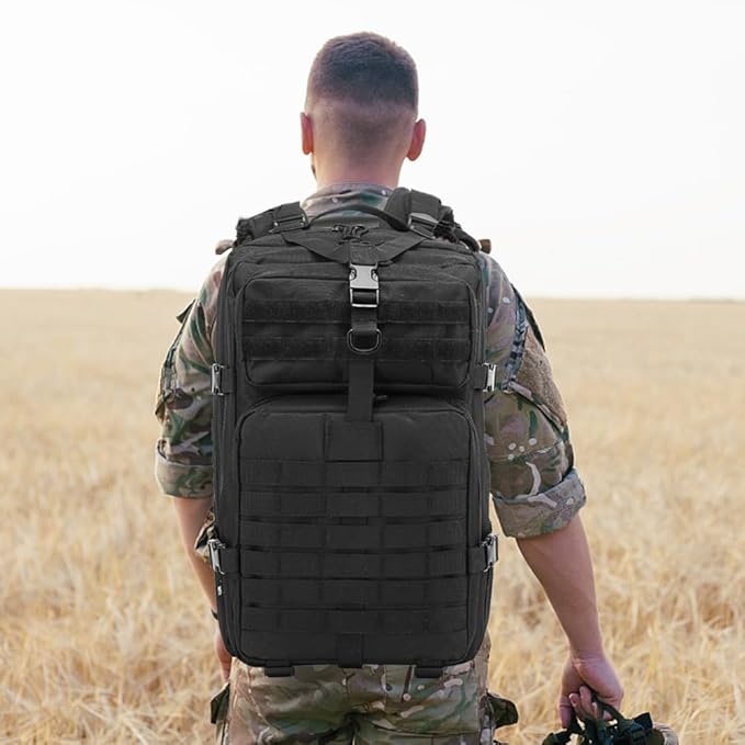 EMDMAK Military Tactical Backpack, 42L Large Military Pack Army 3 Day Assault Pack Molle Bag Rucksack