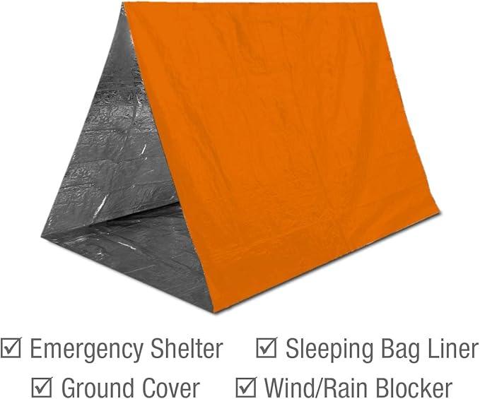 Swiss Safe Emergency Mylar Thermal Blankets + Bonus Space Blanket - Compact & Insulated for Cold Weather - Designed for NASA, Outdoor Camping, Survival, First Aid Car Kit - Orange, 4 Pack