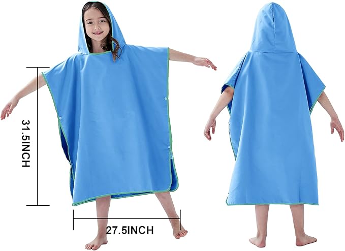YINHANG Changing Robe Swim Poncho Quick Dry Microfiber Hooded Beach Towel for Surfing, Swimming, Travelling, Camping, Pool, Bath