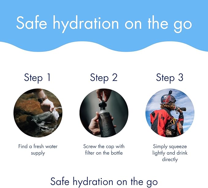Katadyn BeFree 1.0L Ultralight Collapsible Water Filter Bottle for Hiking, Camping, Backpacking