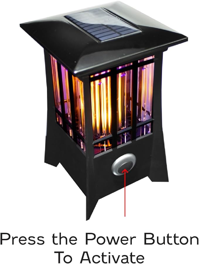PIC Solar Flame Effect Patio Lantern Bug Zapper, ½ Acre Coverage, 2 Pack