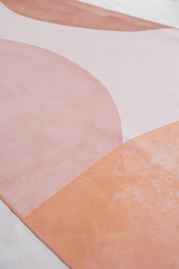 Microfiber Towel - for Beach, Yoga, Sports, Camping, Travel - Quick Dry, Reversible, Non-Slip, Sweat Absorbent, Oversize Comes with a Travel Bag - 72x30 Inch Towel (Peach Bubbles)