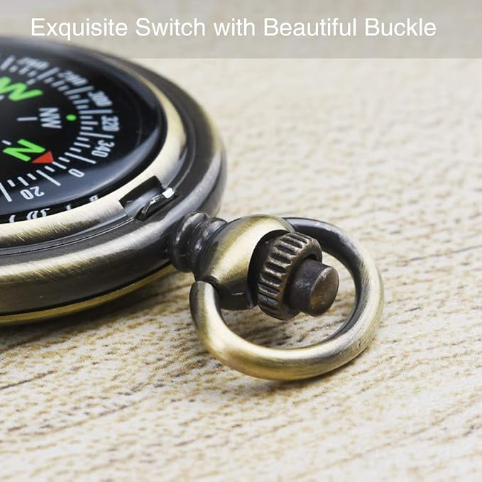 Multifunctional Zinc Alloy Classic Compass for Hiking, Camping, Motoring, Boating, Backpacking, Gift and Collection