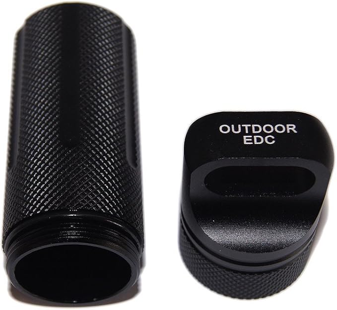 SZHOWORLD® Full Metal Military level Airtight Life Capsule Seal Bottle Match Case Outdoor Camping Essentials Waterproof Container EDC Survive Dry Box Pill Fob (Shape1)