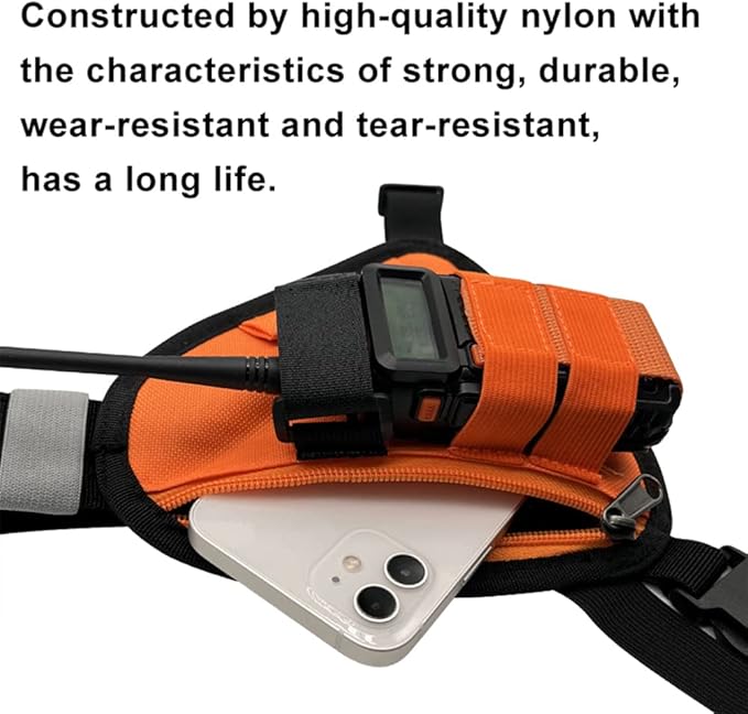 Radio Chest Harness Shoulder Radio Holster Chest Pack Adjustable Single Radio Pouch Two-Way Radio Holster for Motorola Radios and BAOFENG Walkie Talkies etc.